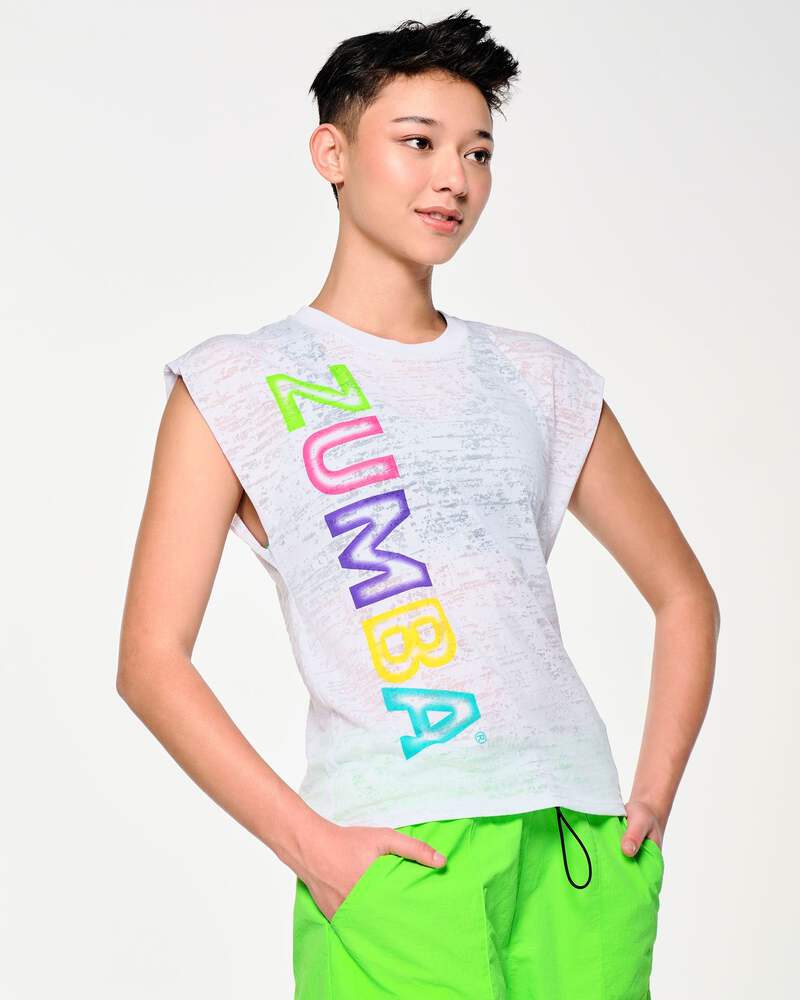 新作♪ズンバ Zumba Out Loud Crop Muscle Tank - White Zumba Tropidelic Muscle Tank - Bold Black / Wear It Out
