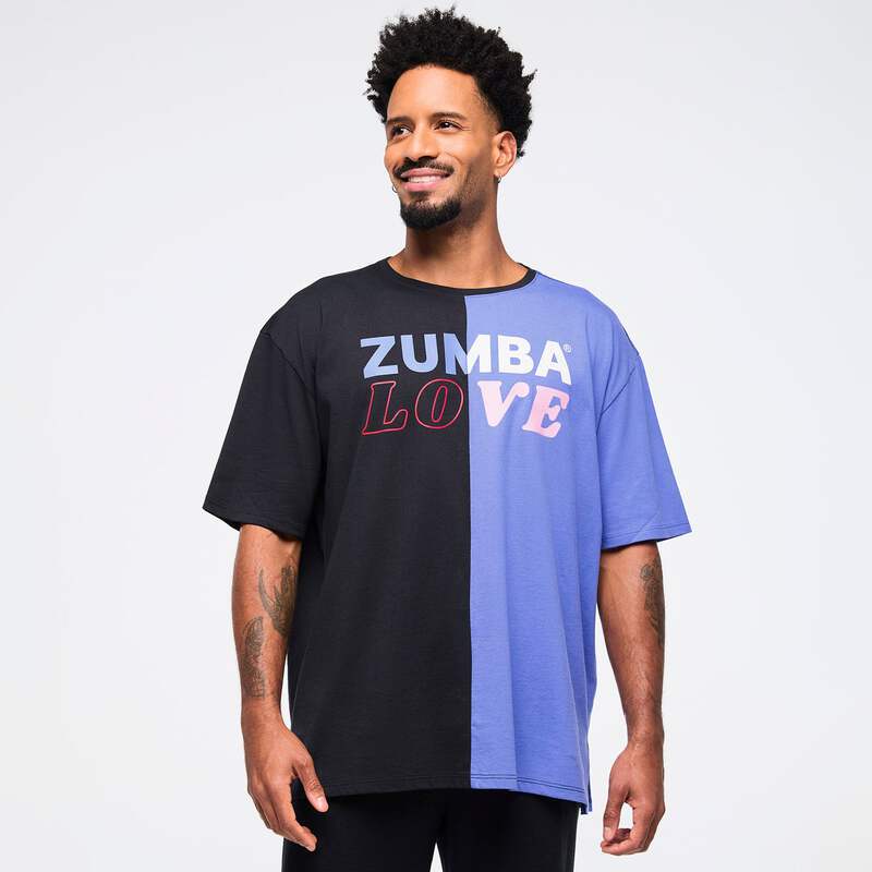 期間限定 数量限定 Zumba Z2T000066 Orbit - Tee Neck Crew Oversized Men's Love その他