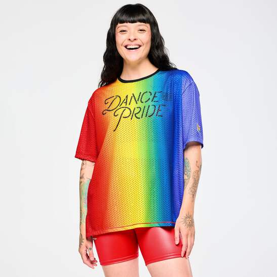 即発送☆ZUMBA☆ズンバ☆Too Cool Mesh Top Zumba Boxy Mesh Top With Side Slits - Rainbow Z1T000928 | eBay