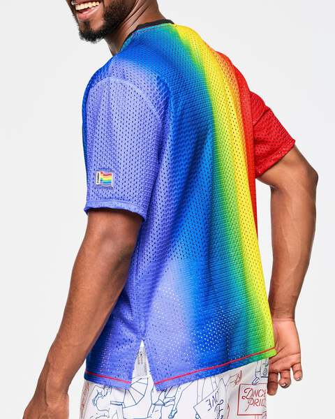 Zumba Boxy Mesh Top With Side Slits - Rainbow Z1T000928 | eBay