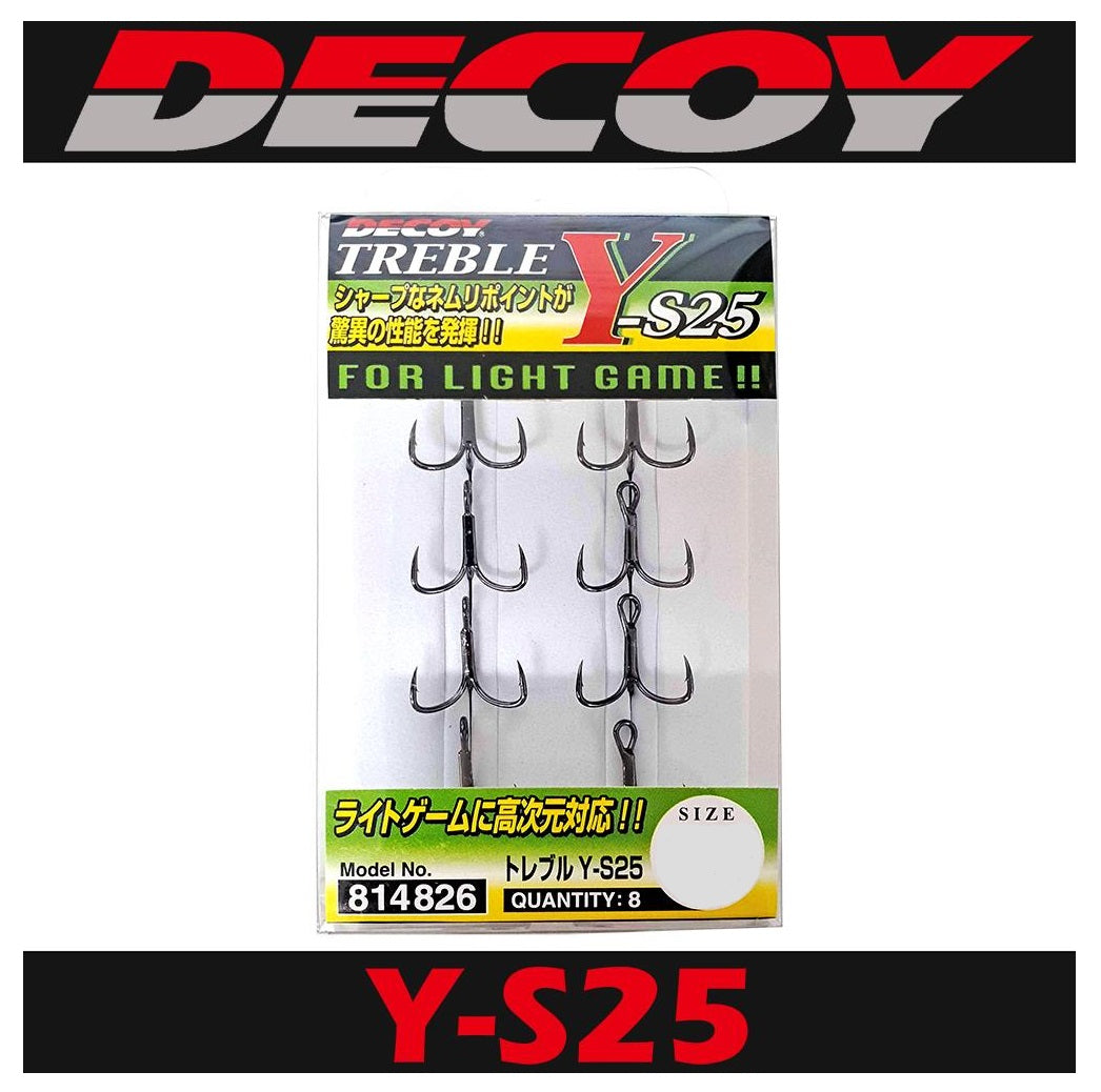 Decoy Y-S25 Treble Hook Light Game Treble Hooks Size 12 4819