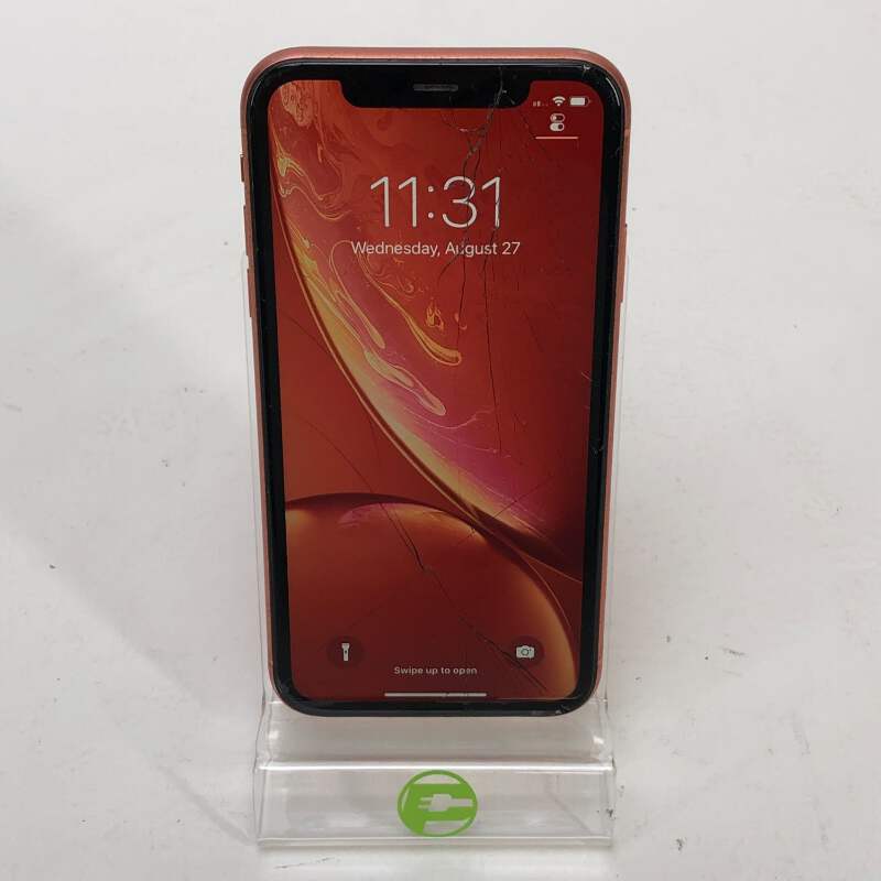 Broken T-Mobile Apple iPhone XR 64GB 15.5 MT4D2LL/A Cracked Screen