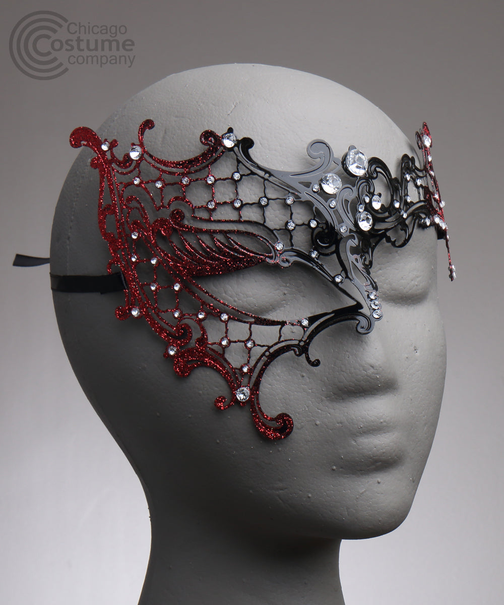 Gothic Punk Women's Lace Feather Mask Breathable Mesh