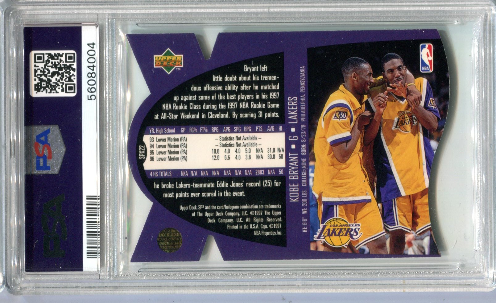 その他 1998-99 SPx Finite Top Flight Kobe /1130 Kobe Bryant Basketball 1998-99 Season Sports Trading Cards