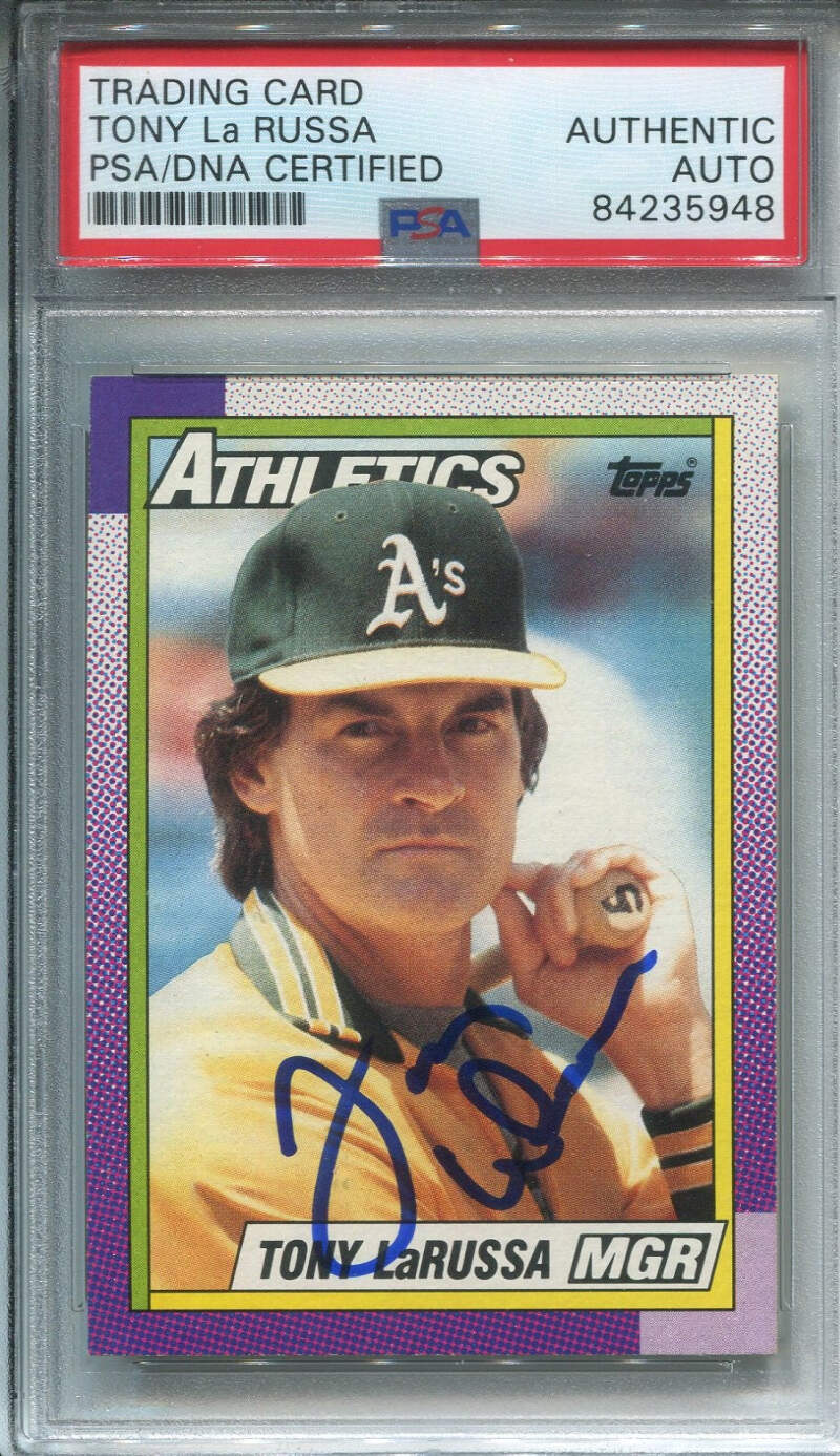 Tony LaRussa Manager Oakland Athletics TOPPS Autographed Card (PSA