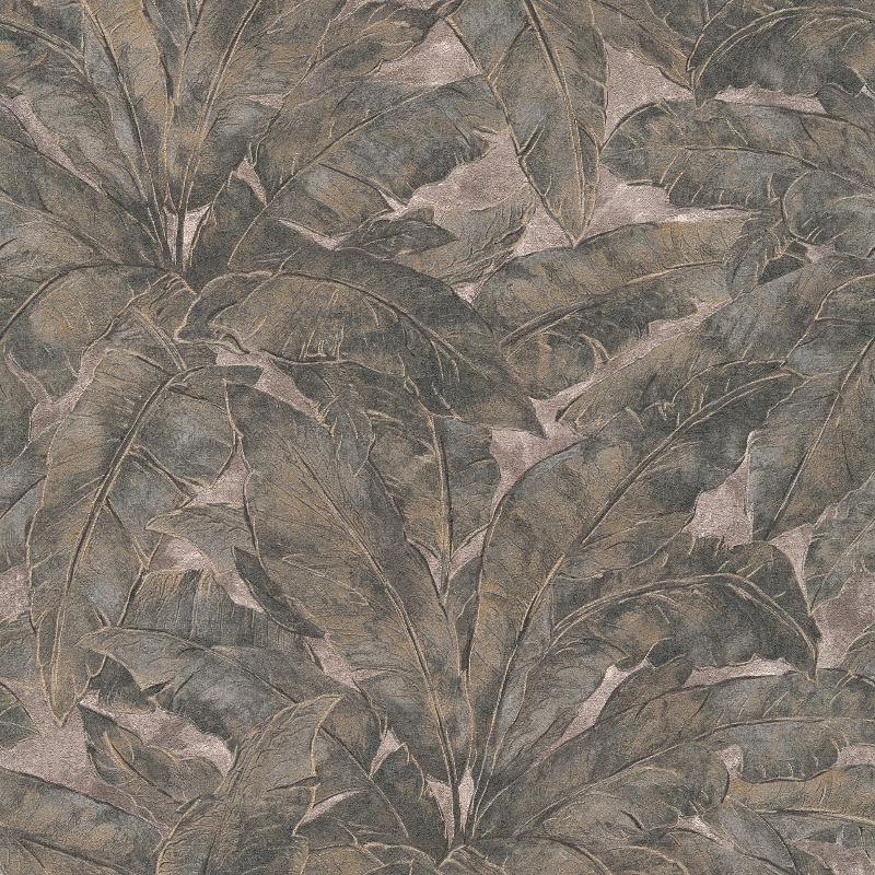 Francesca Charcoal Grey Palm Leaf Wallpaper Paste The Wall Vinyl