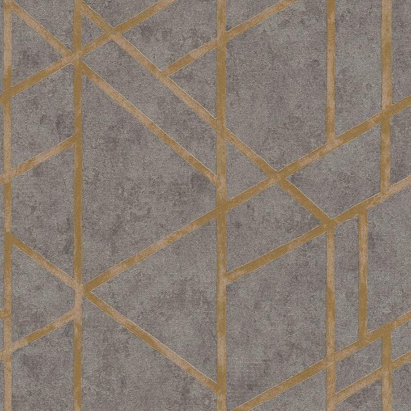 Francesca Gold Geometric On Concrete Grey Wallpaper 36928 1 Ebay