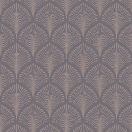 Layla Charcoal And Rose Gold Art Deco Fan Wallpaper Paste The Wall