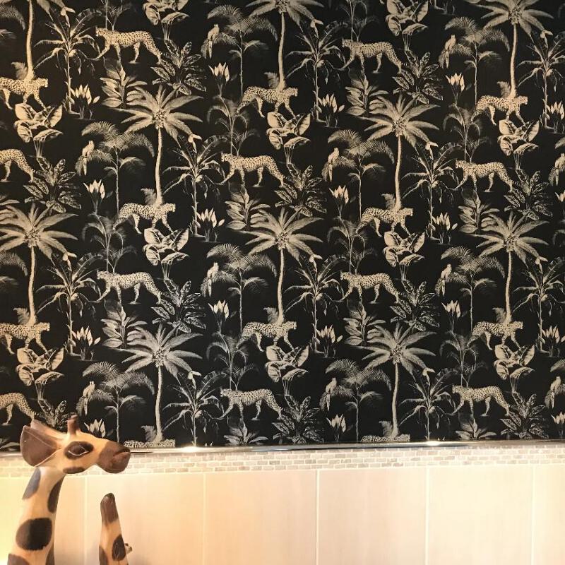 Black And Gold Cheetahs Wallpaper Paste The Wall Savannah