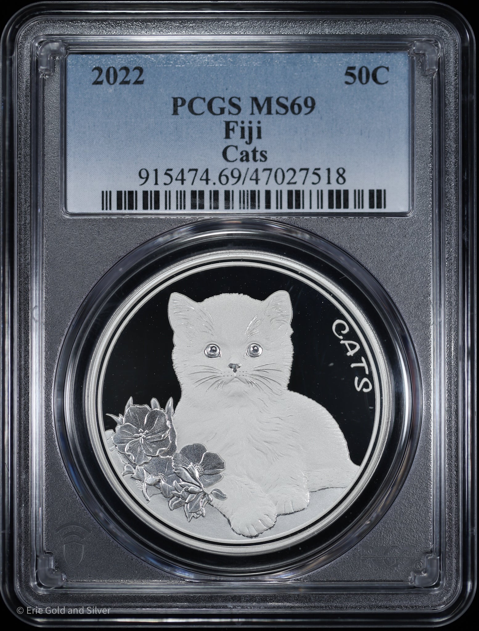 2022 Fiji 50c 1 oz .999 Fine Silver PCGS MS69 | Cats | eBay