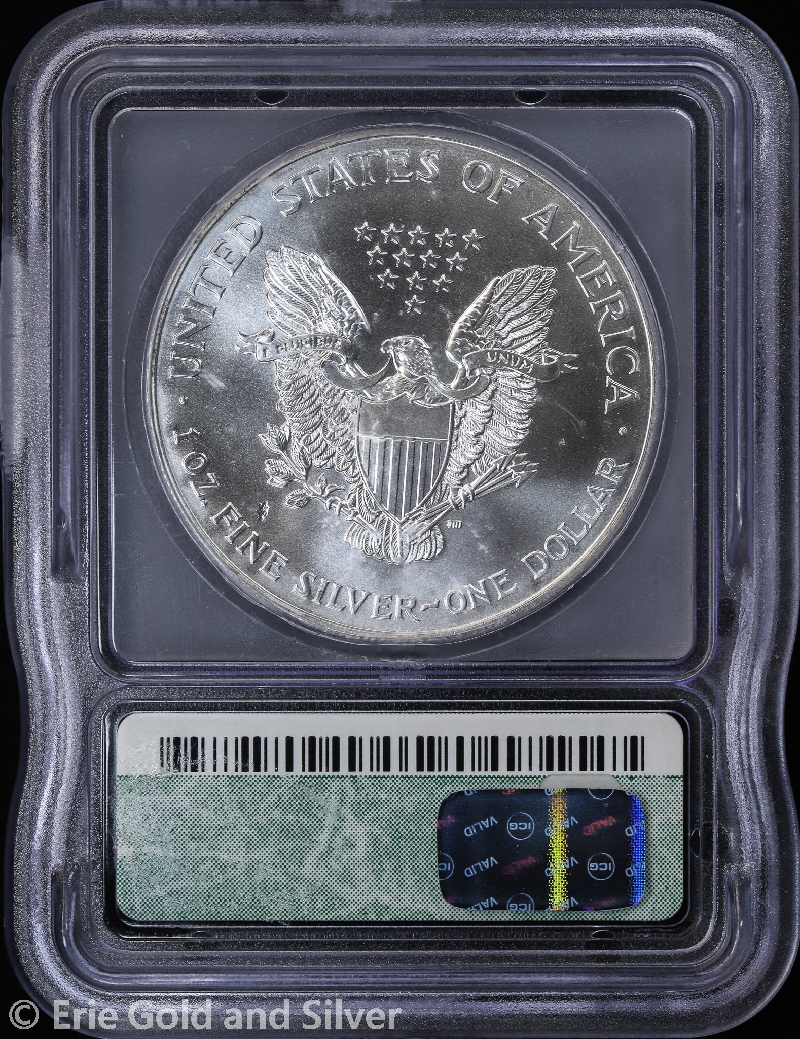 2001 $1 American Silver Eagle ICG MS 69 | Strike Thru Error