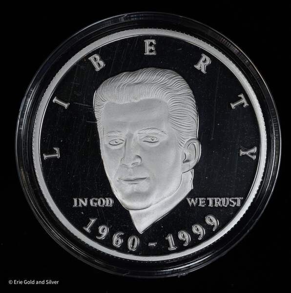 1960-1999 John F Kennedy JFK Jr USA Salutes You 1 oz .999 Silver Round/  Medal