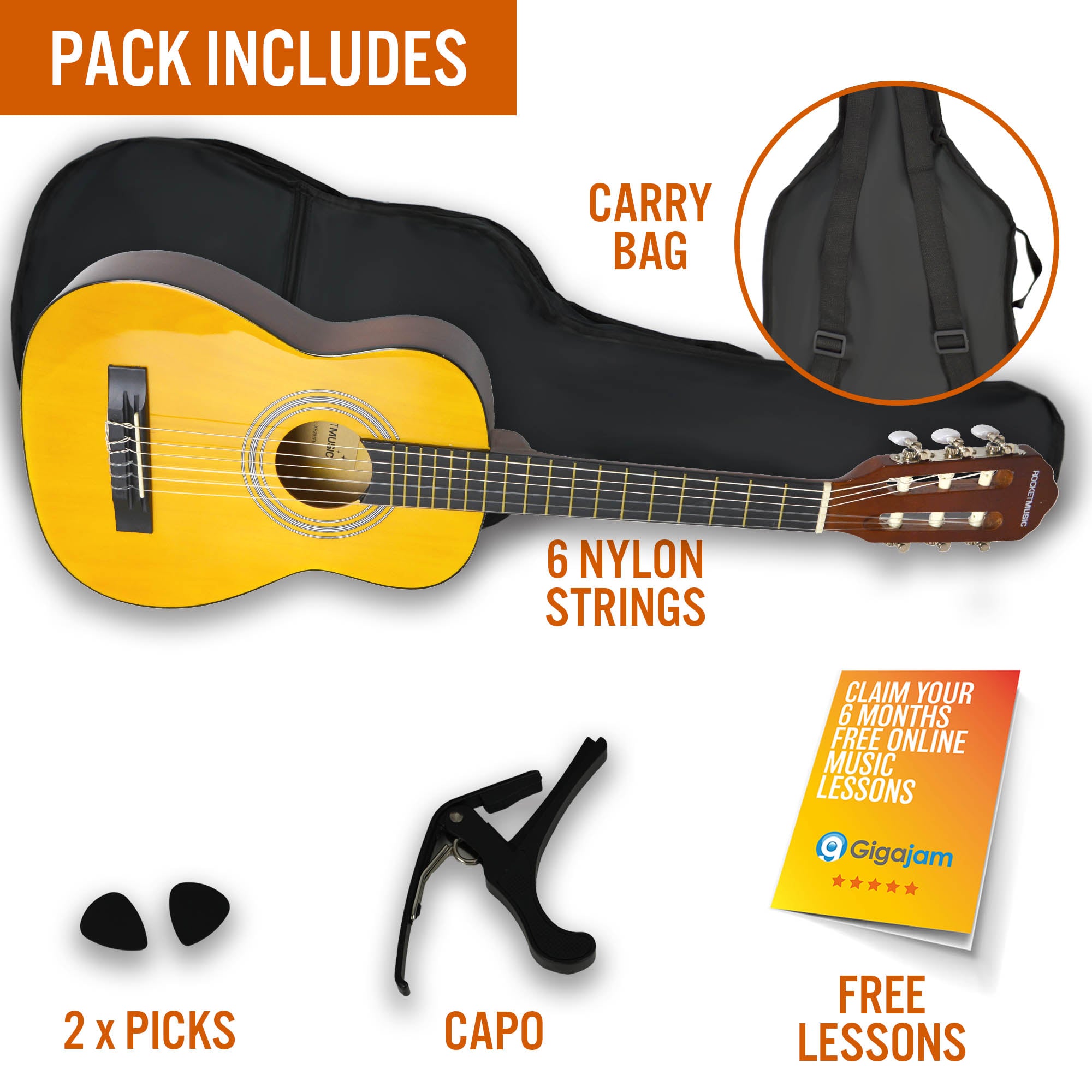 【ファッション好きが選ぶ人気ブランドランキング】 Guitar Classical 1/4 Nylon Pack- Starter Kids XF Size ギター