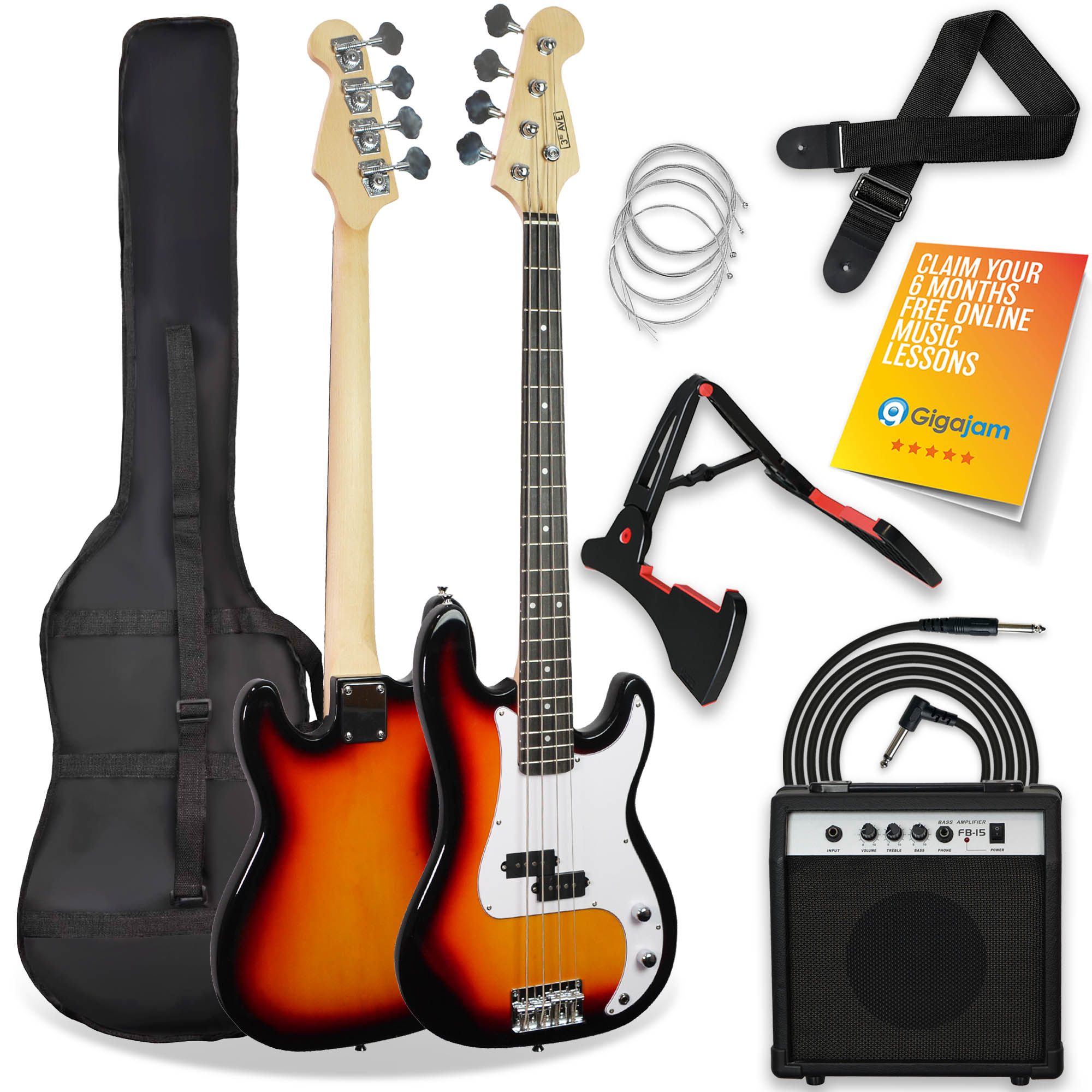 ギター 4strings Electric Bass Guitar 4 String with Amp and Accessories - 3rd