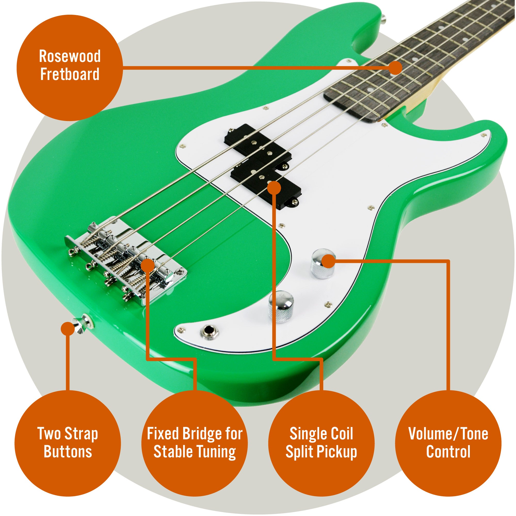 Electric Bass Guitar 4 String with Amp and Accessories - 3rd
