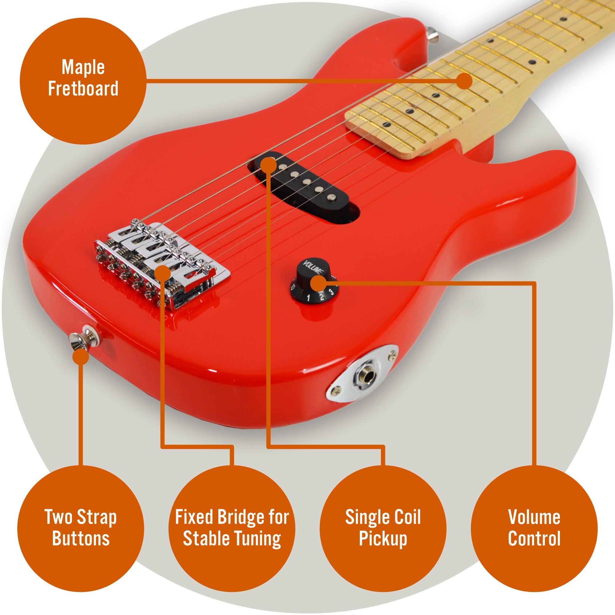Electric Guitar Junior Kids with Amp, Cable, Gig Bag and