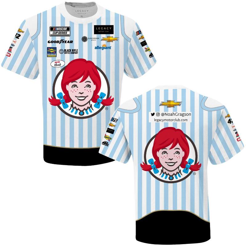 Noah Gragson 2023 Wendy's Sublimated Uniform Pit Crew T-Shirt | eBay
