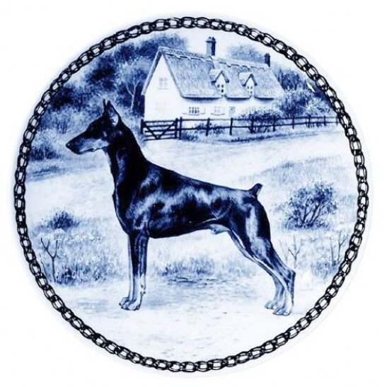 Doberman Pinscher Dog Plate Made In Denmark From The Finest European Porcelain Ebay