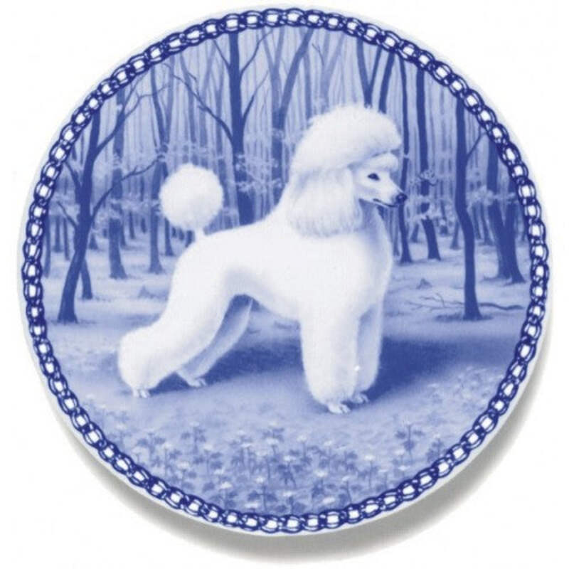 Miniature Poodle Dog Plate Made In Denmark From The Finest European Porcelain Ebay