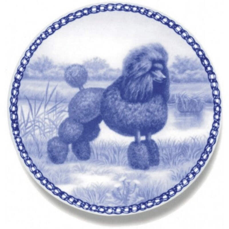 Standard Poodle Dog Plate Made In Denmark From The Finest European Porcelain Ebay