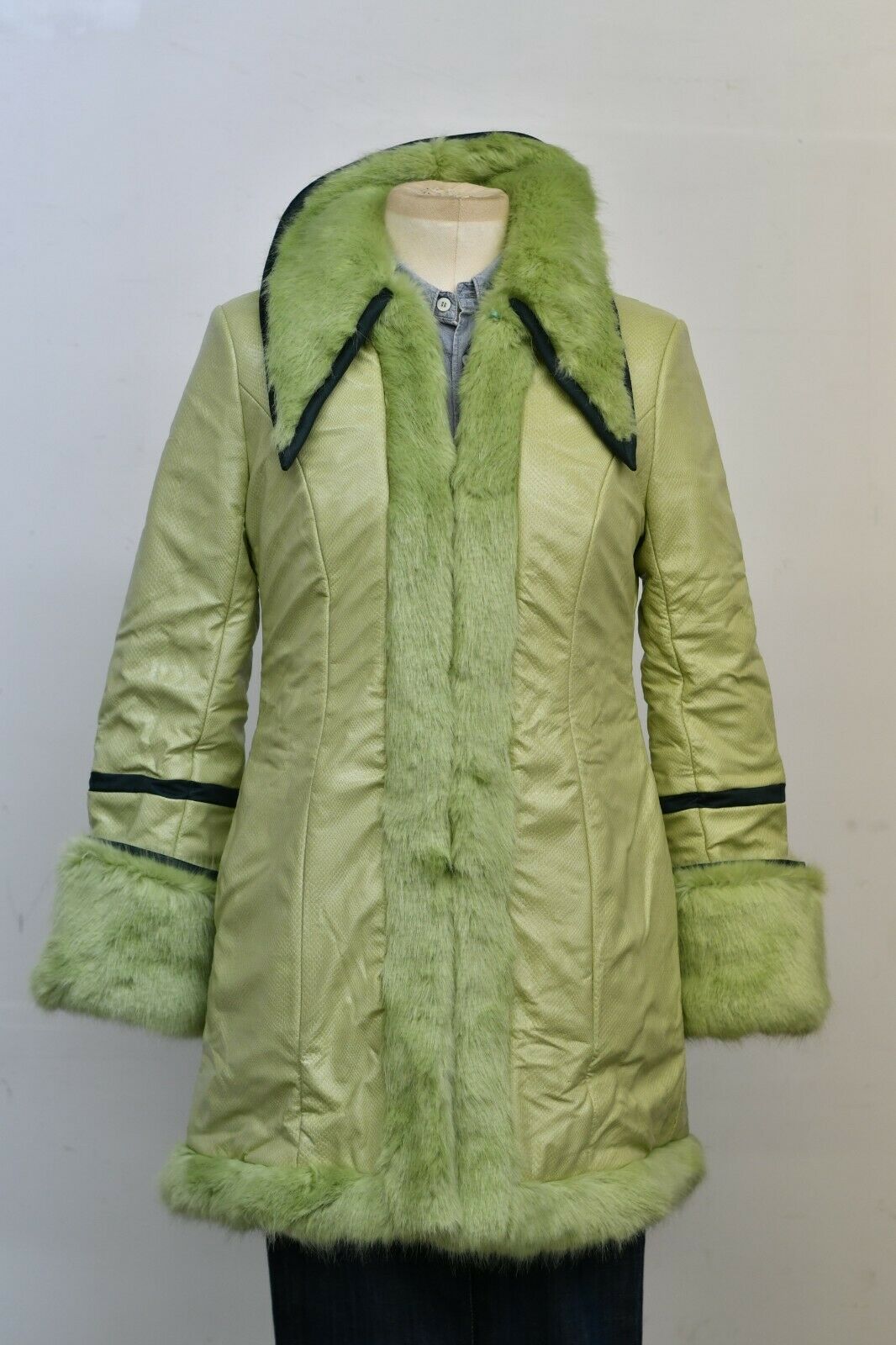 lime green fur coat