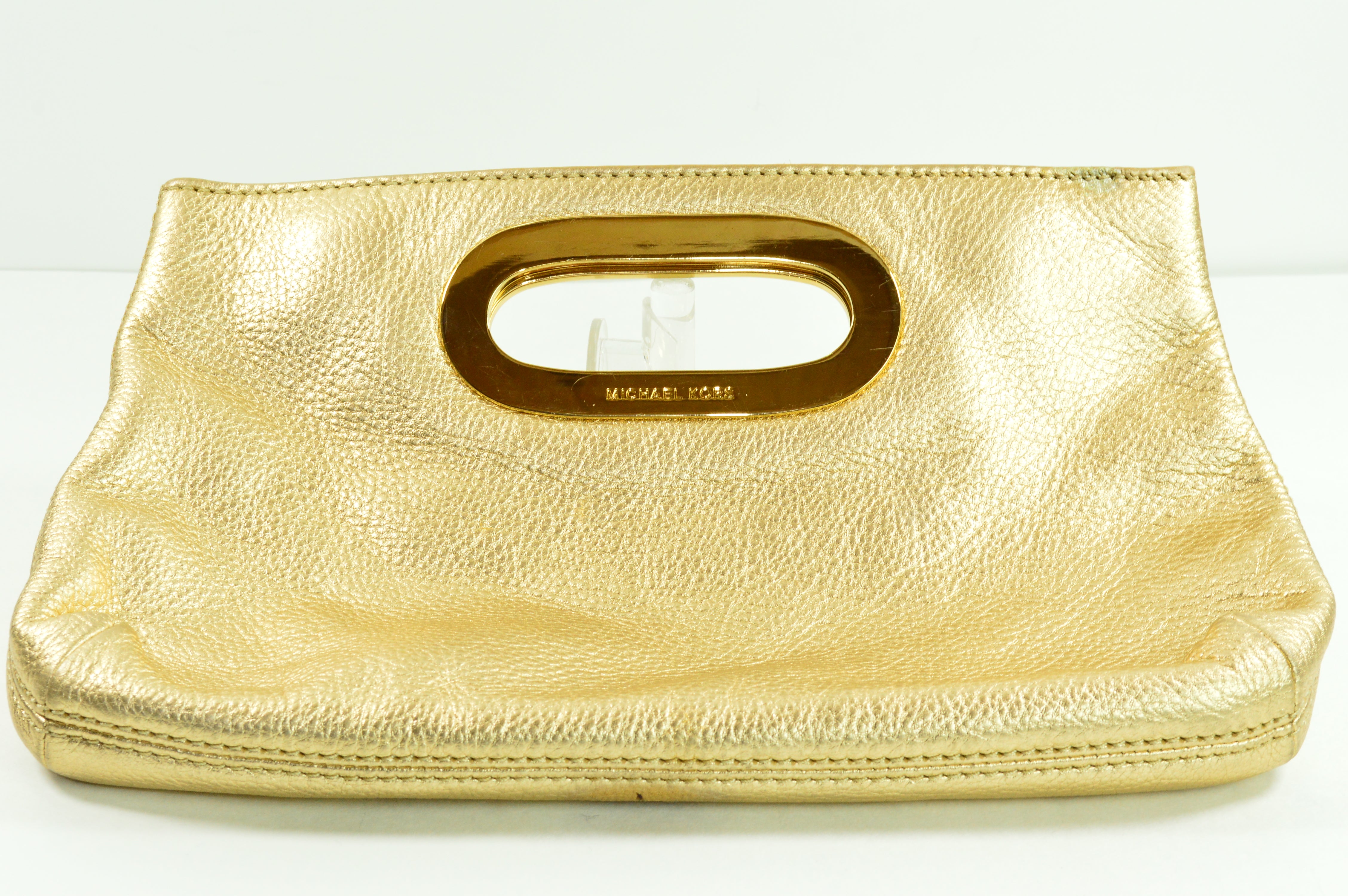 soft gold clutch bag