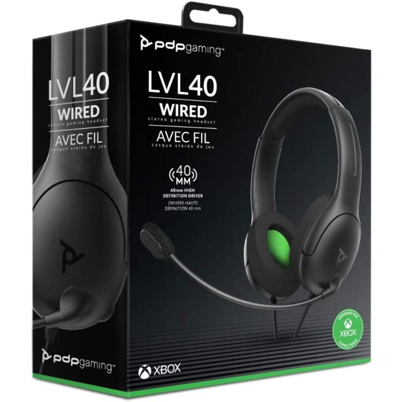Xbox One Pdp Gaming Lvl40 Wired Stereo Gaming Headset Black Green New Sealed Ebay