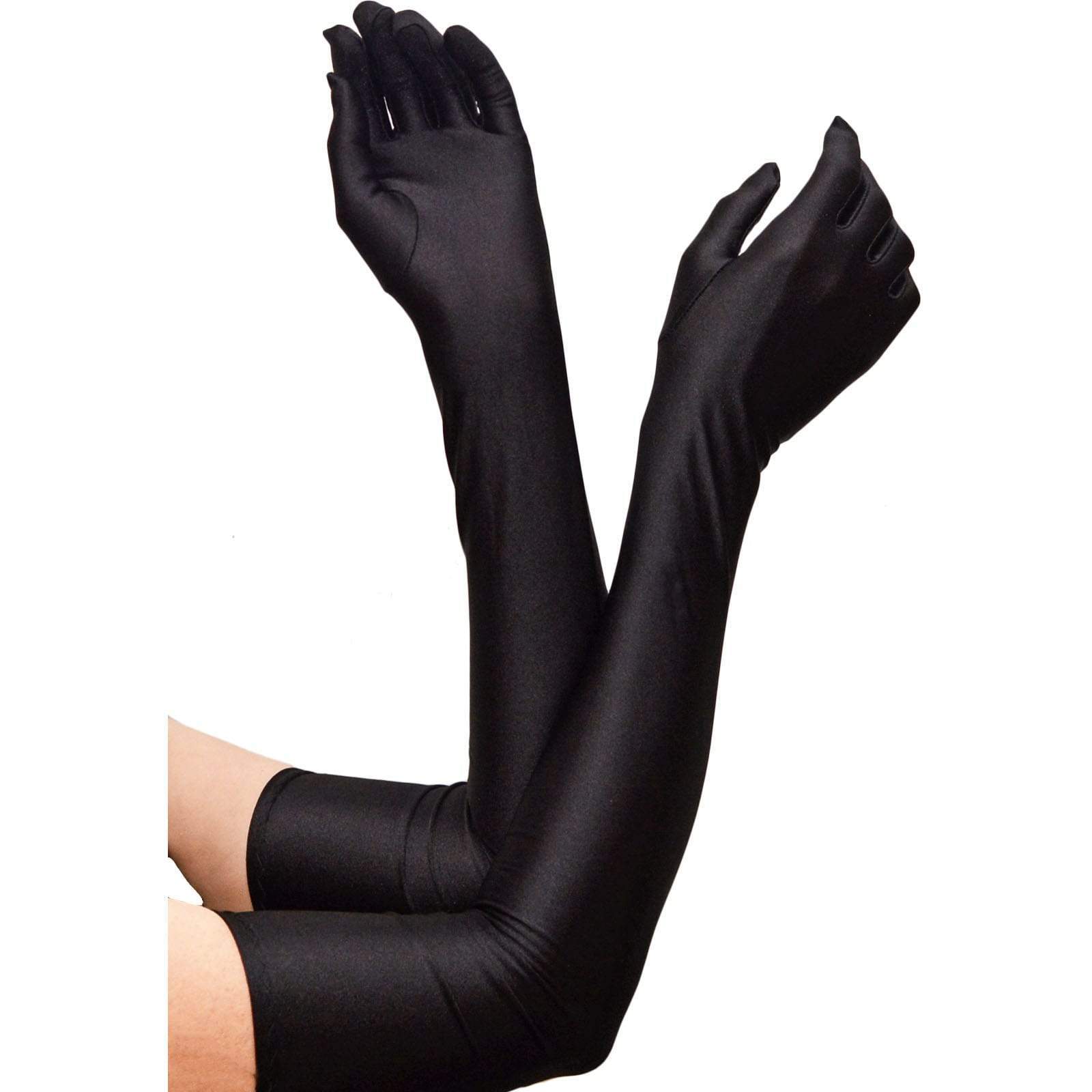 55cm Long Black Stretch Evening Gloves Audrey Hepburn Opera Prom Formal ...
