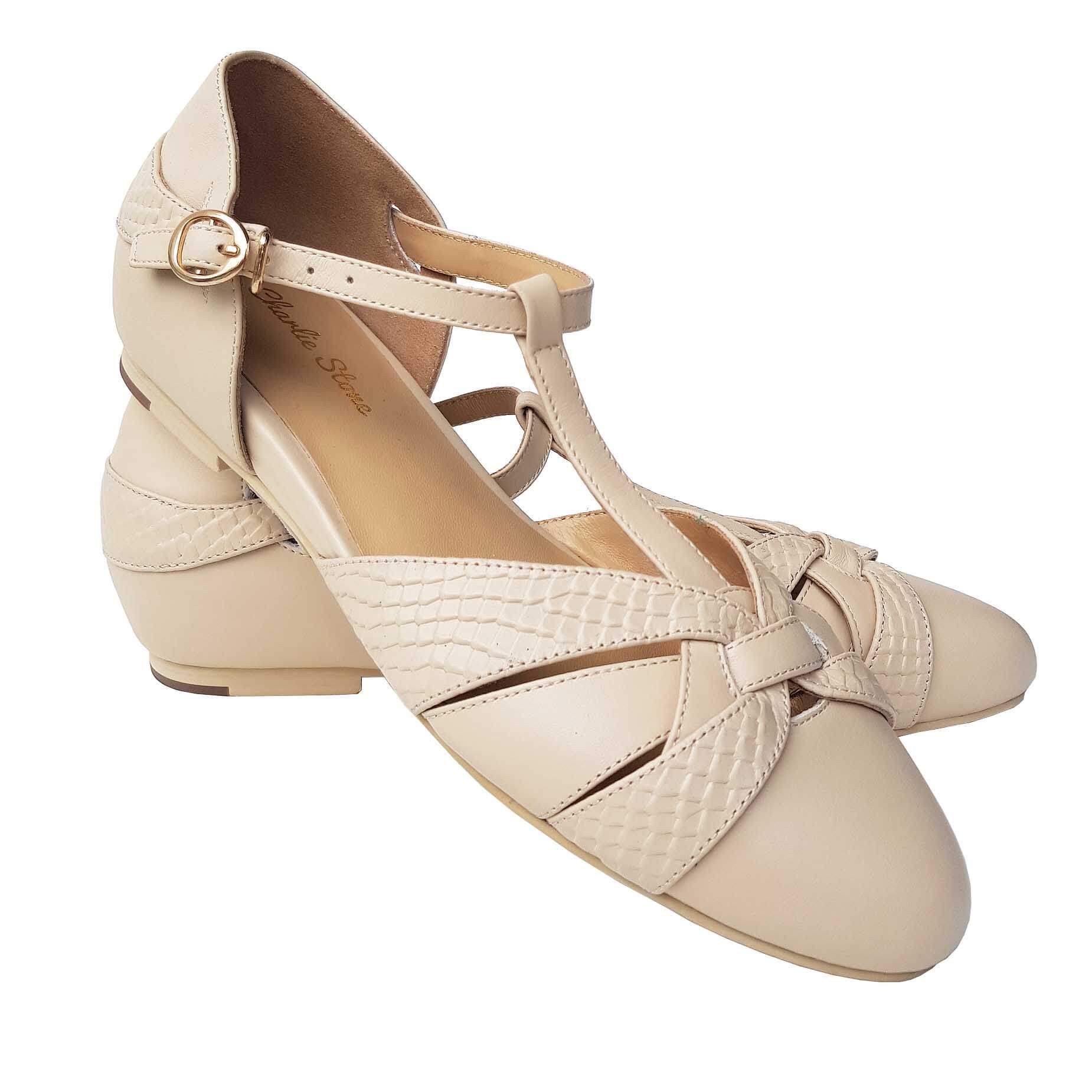 cream vintage shoes