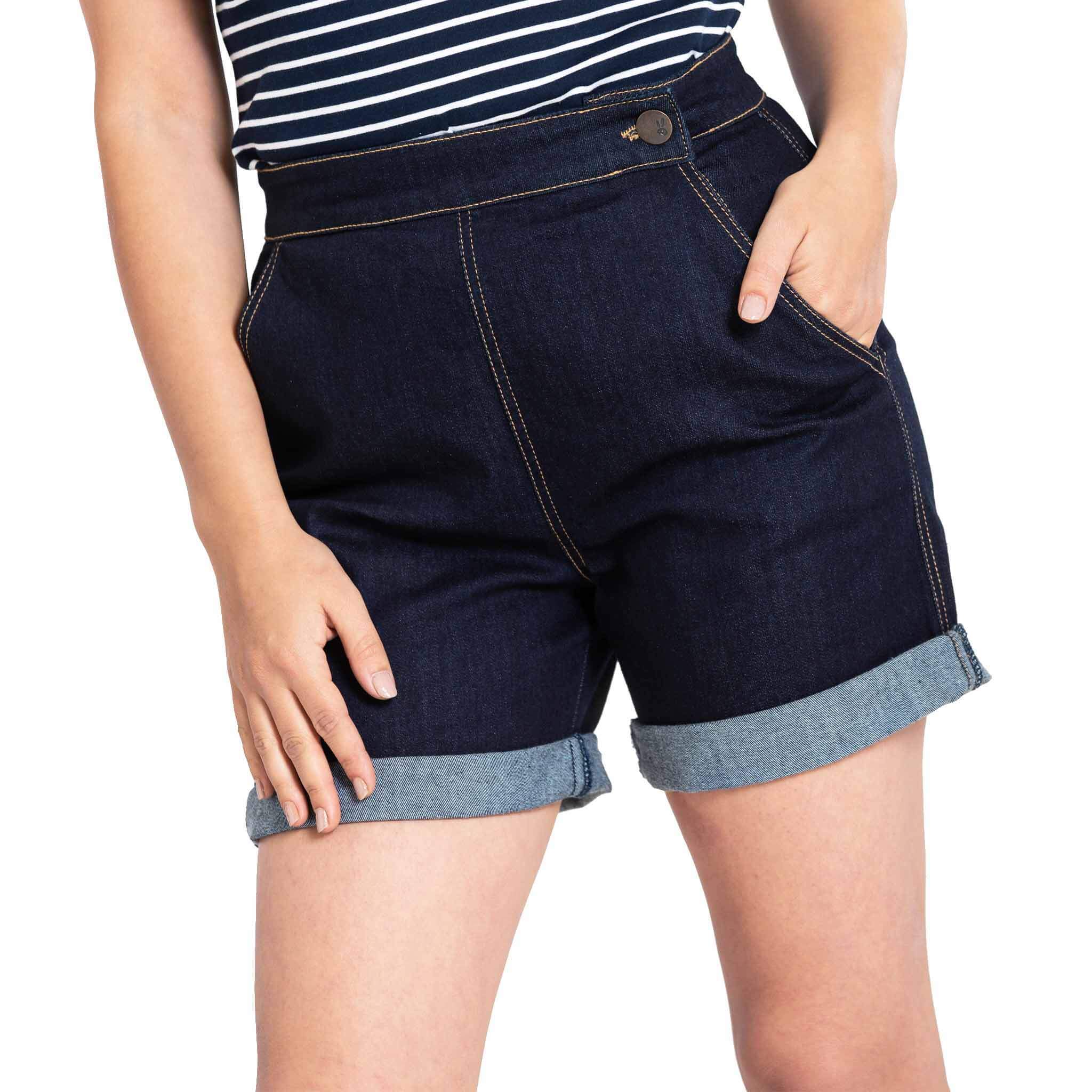 navy blue denim shorts