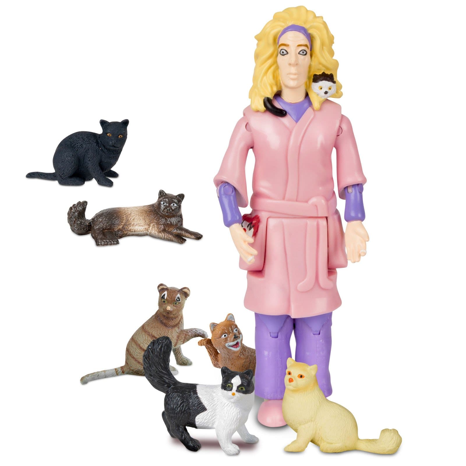 Crazy Cat Lady Action Figure Unique Gift Novelty Toy Kitten Lover Funny ... - 5 2