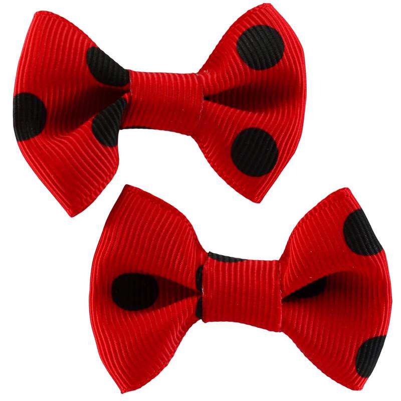 Red Black Polka Dot Hair Clips Barrettes Rockabilly Pin Up Retro