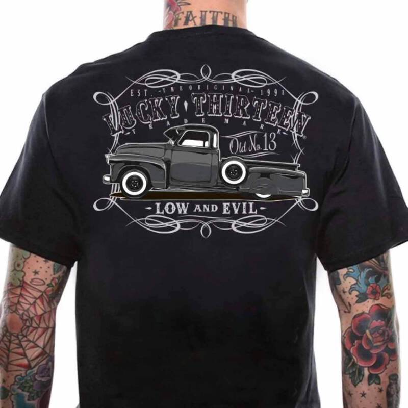 1130 Noir T-shirt Rocker Hot Rod Rockabilly Biker Gothique Kustom