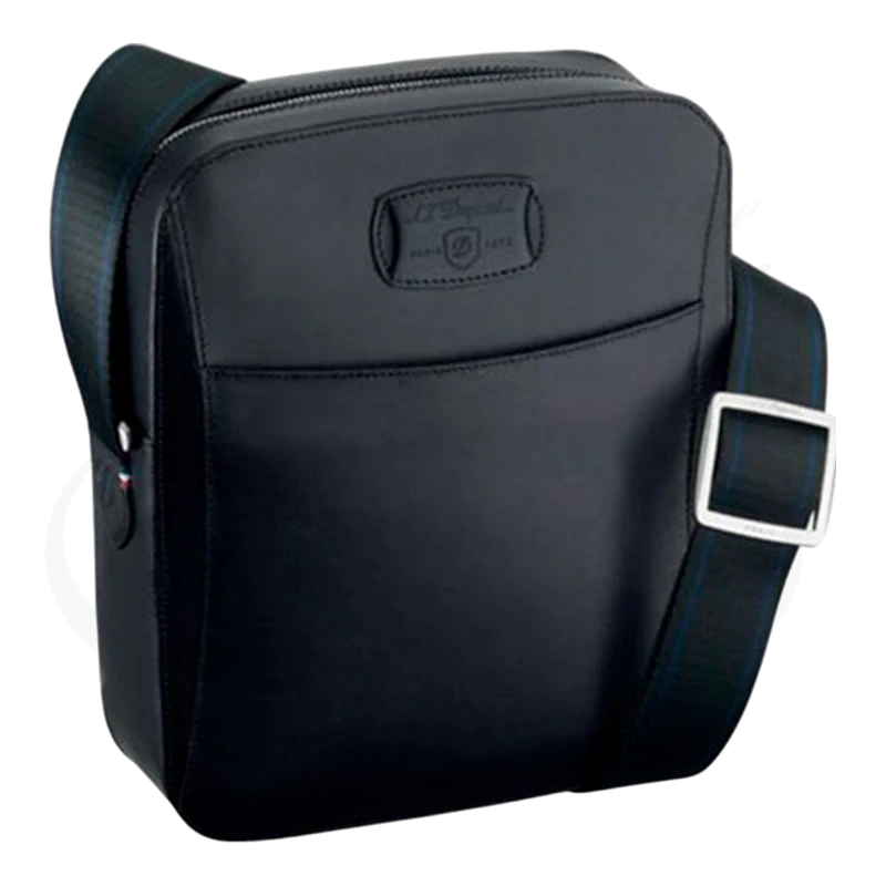S.T. Dupont Line D Black Leather Medium Cross Shoulder Bag