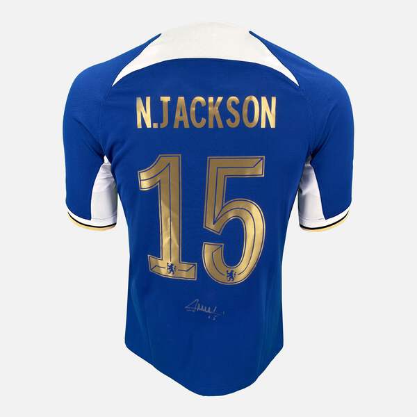Framed Nicolas Jackson Signed Chelsea Shirt, Number 15 [Lite