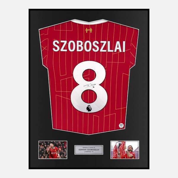 正規品Liverpool FC Szoboszlai 8 CL仕様（剥がれあり） Framed Signed Dominik Szoboszlai Liverpool Shirt 2024-25 Home
