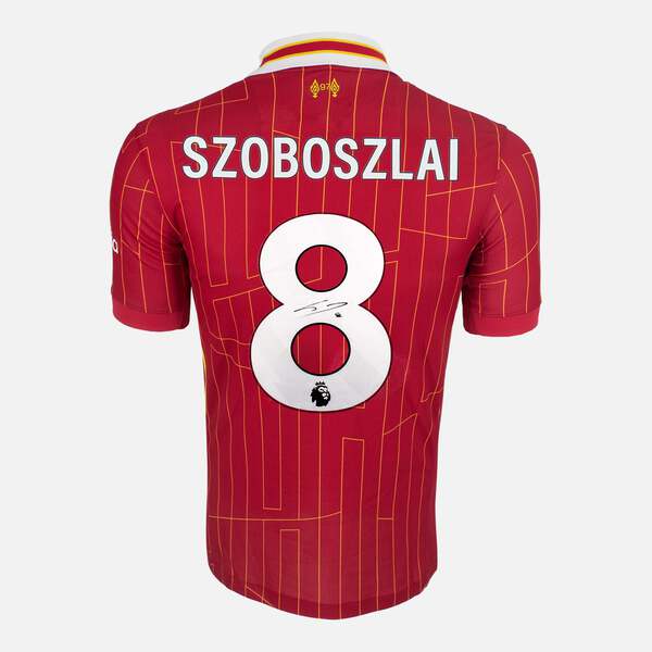 Framed Signed Dominik Szoboszlai Liverpool Shirt 2024-25 Home