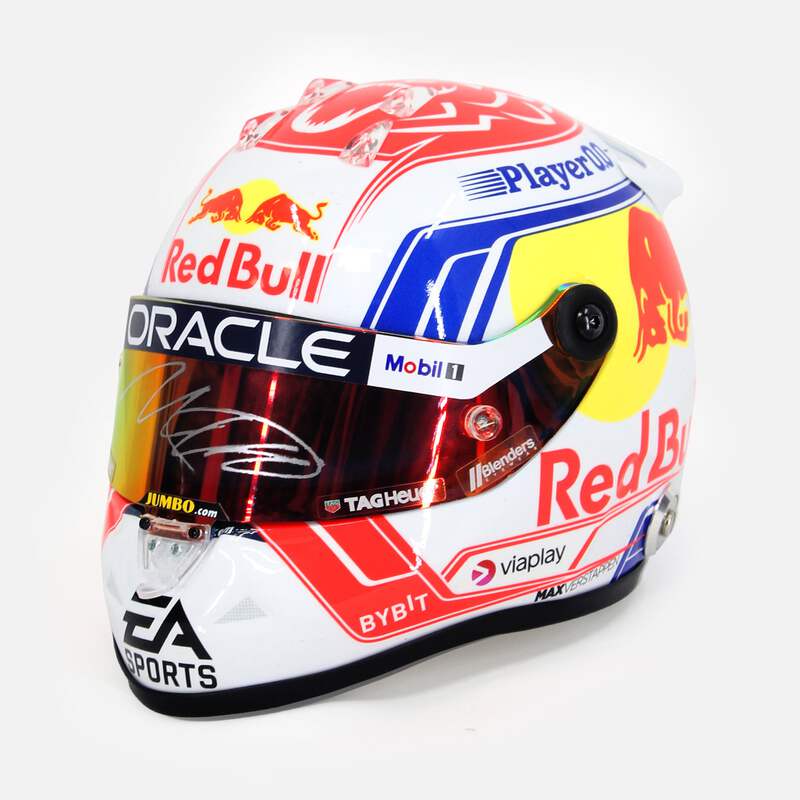 マックス・フェルスタッペン レッドブル1/2ヘルメット2023年アメリカGP仕様 Max Verstappen Signed Red Bull Racing Helmet 2023 F1 [1:2 Scale