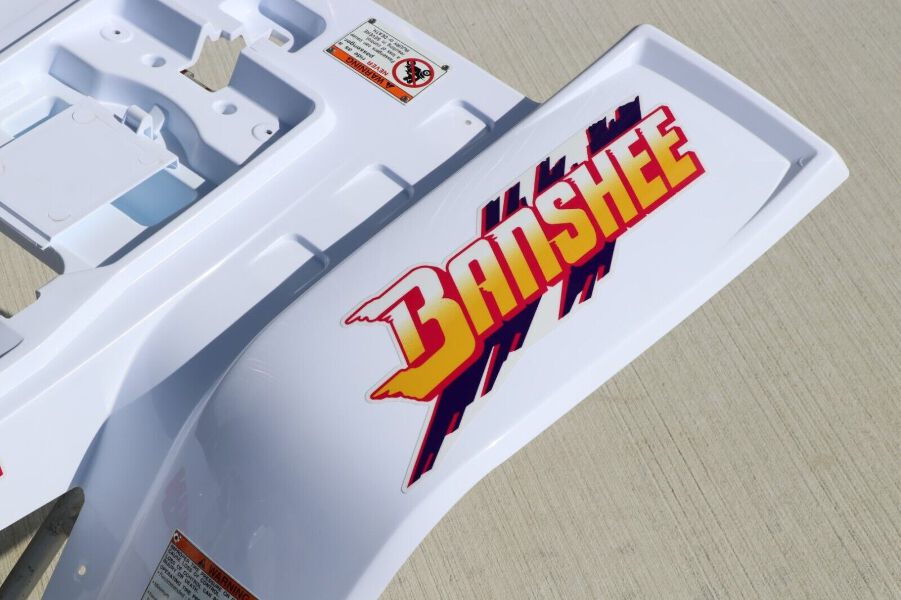 Yamaha Banshee fenders + gas tank plastic + grill graphics WHITE +