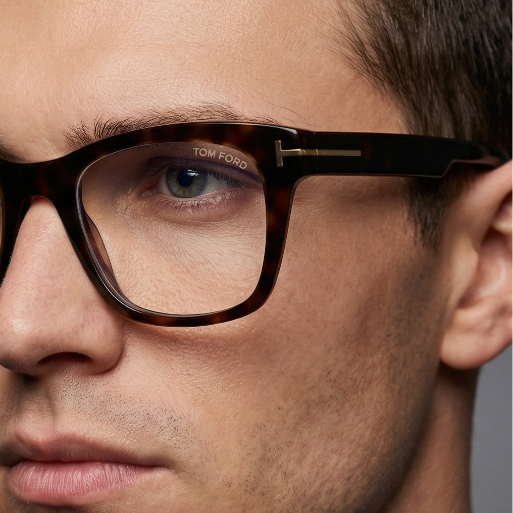 Tom Ford Eyeglasses FT5886-B 052 Men Brown Havana Square  display picture 1