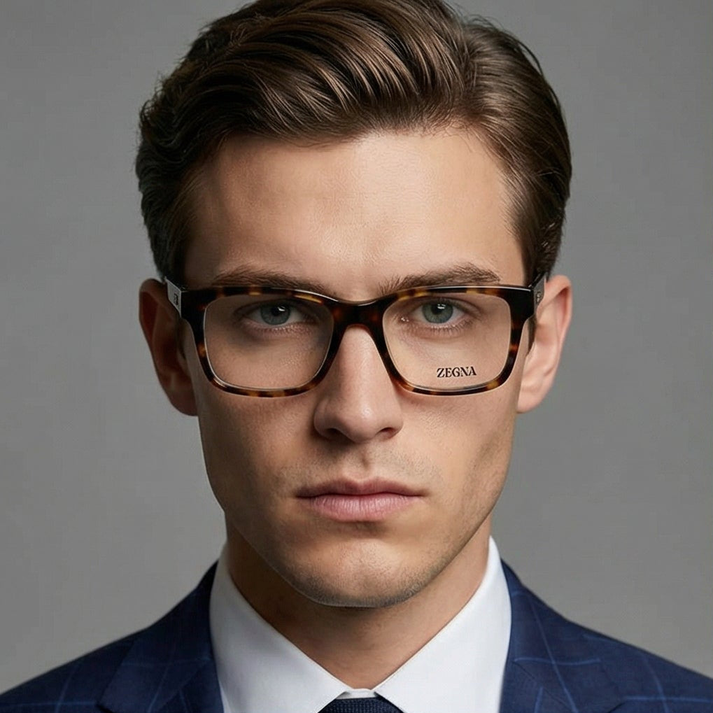 Ermenegildo Zegna Eyeglasses EZ5254 054 Brown Rectangular  display picture 1