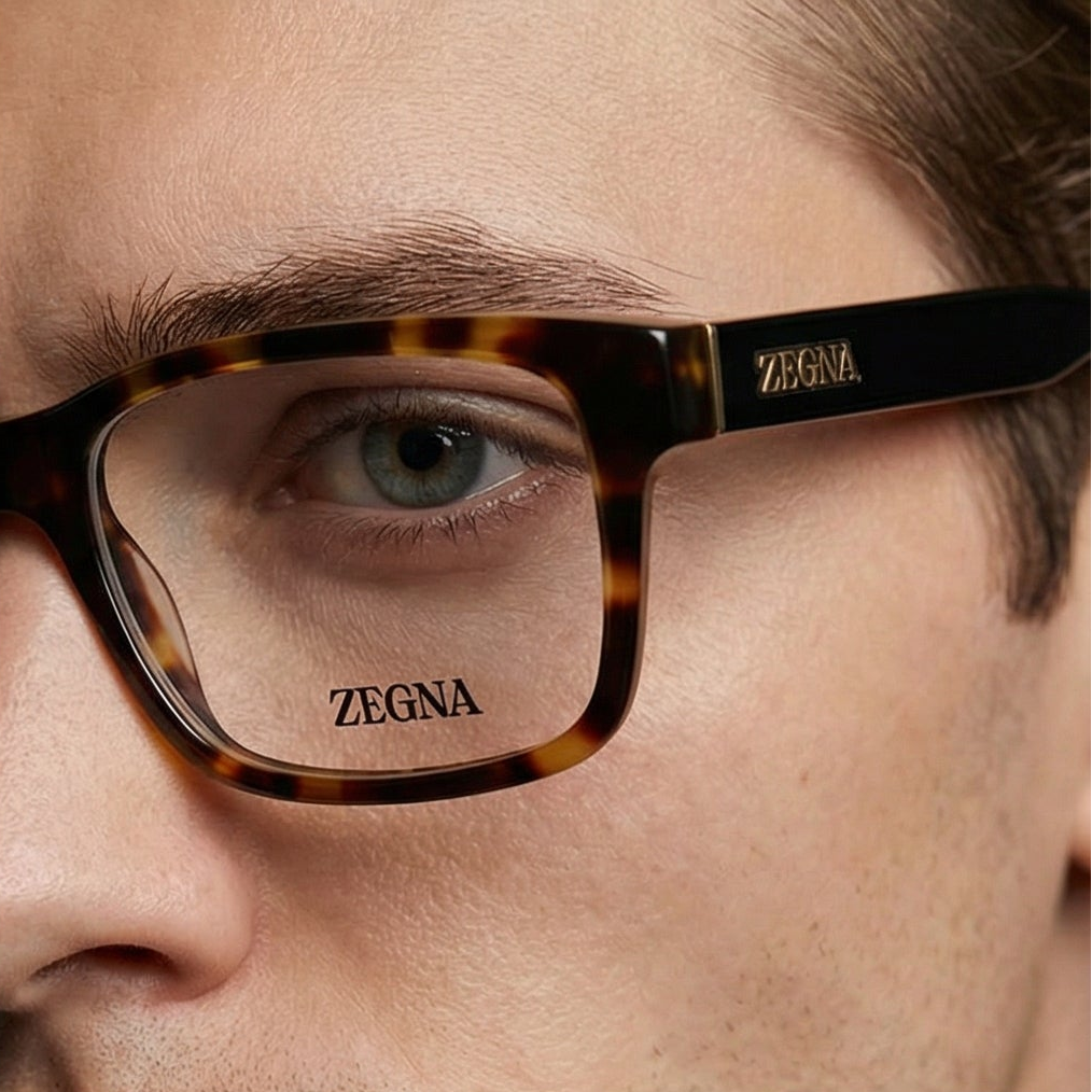 Ermenegildo Zegna Eyeglasses EZ5254 054 Brown Rectangular 