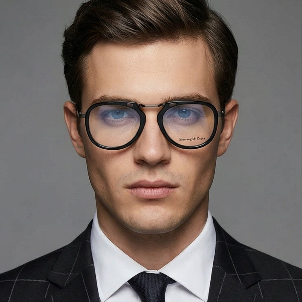 Ermenegildo Zegna Eyeglasses EZ5272 001 Black Metal Aviator Frames