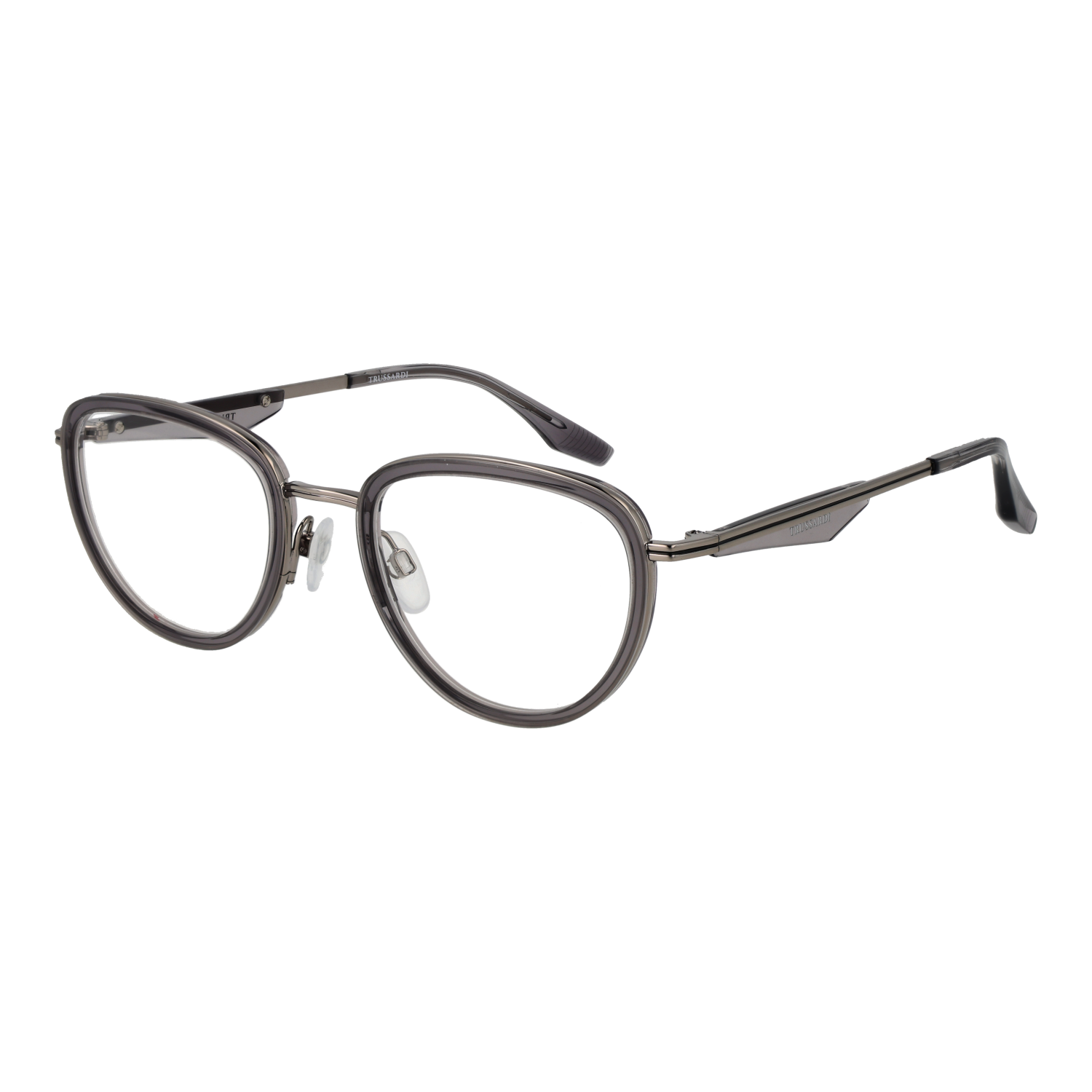 Trussardi Eyeglasses TSM1005 T01 Grey Panto Full Rim Metal Men's