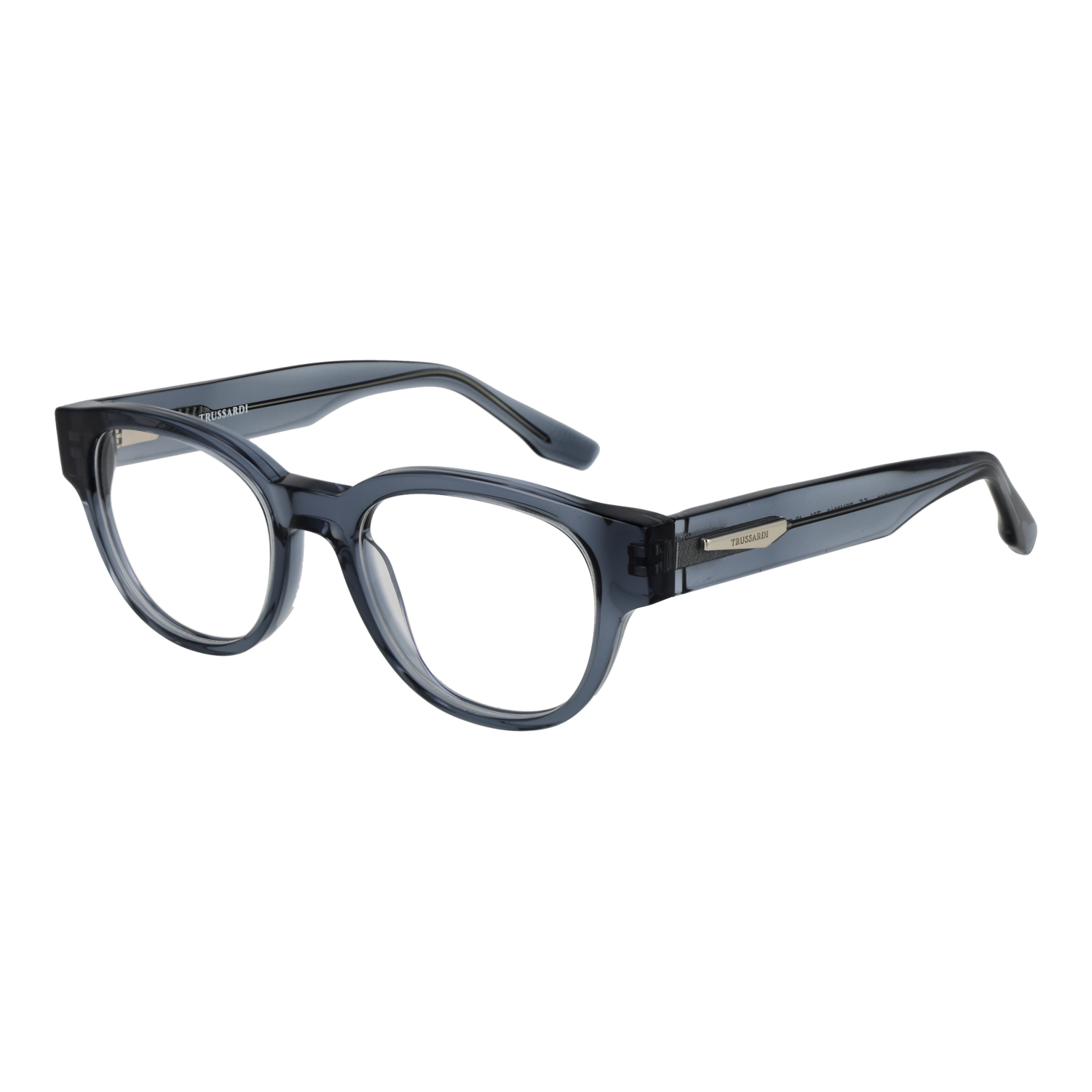 Trussardi Eyeglasses TSM6016 T01 Blue Panto Full Rim Acetate Men