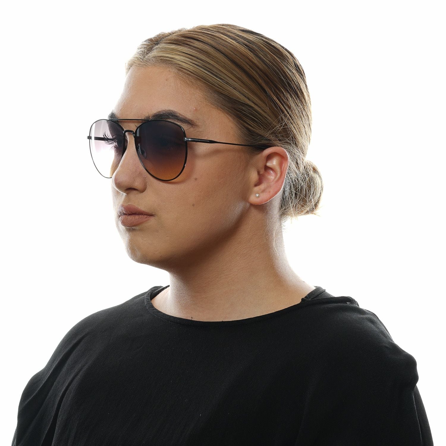 Tom Ford Sunglasses Women Black Silver Mirror Pilot FT0784  display picture 2