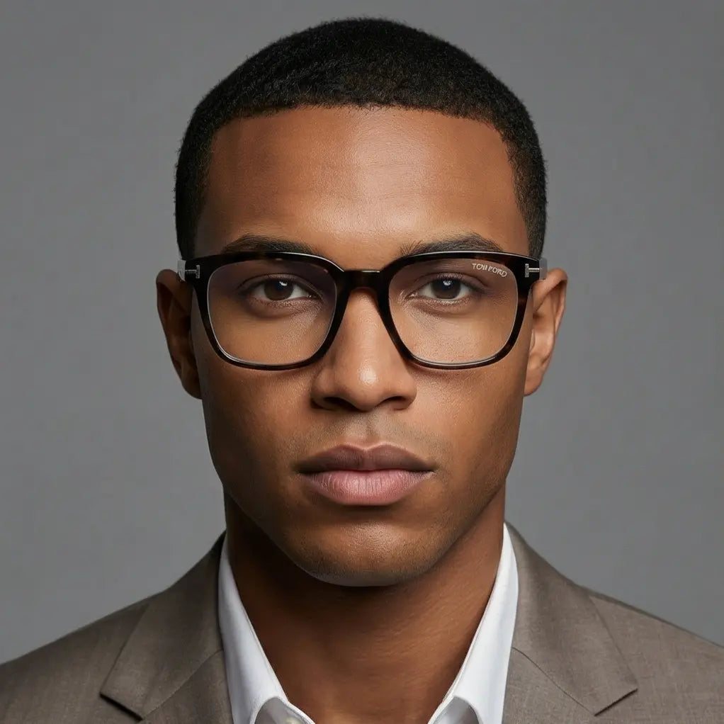 Buy Tom Ford Eyeglasses FT5626-B 055 Men Brown Square Frames 53mm
