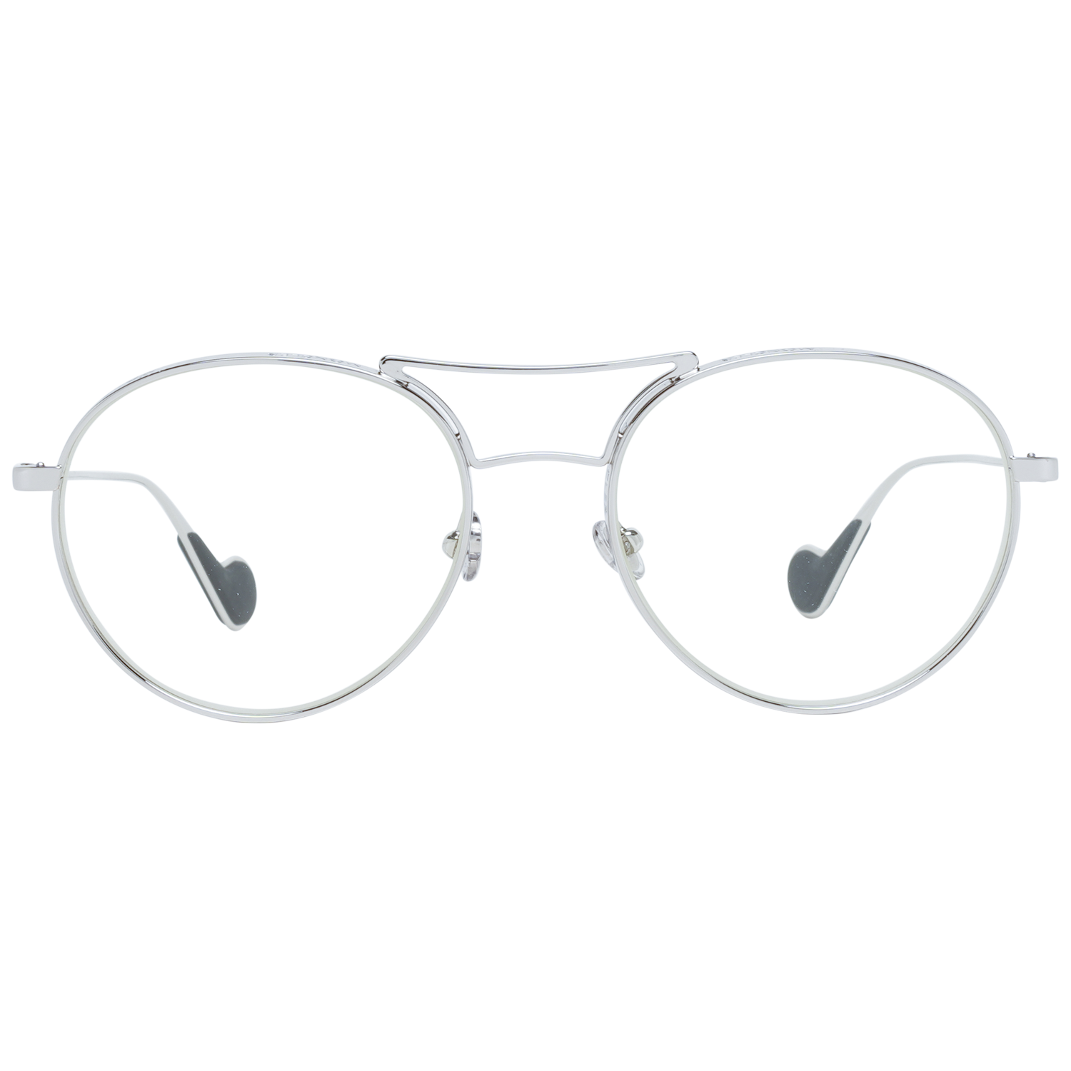 Unisex Moncler Silver and Black Round Metal Glasses Moncler Glasses Frames ML0105 008 54mm - Unisex Gunmetal Round - main image 3