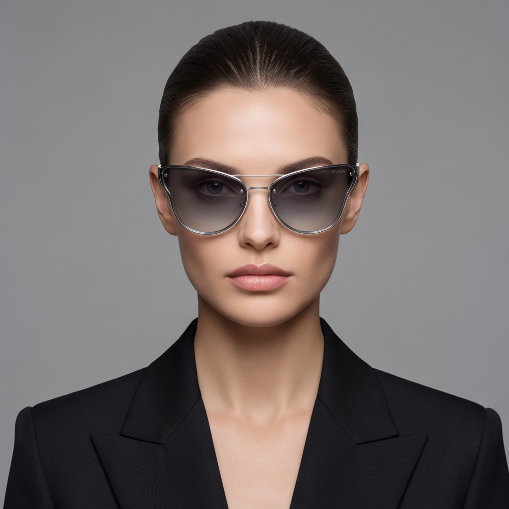 Prada Sunglasses PR 74VS 1BC714 - Silver/Blue to Light Grey  display picture 3