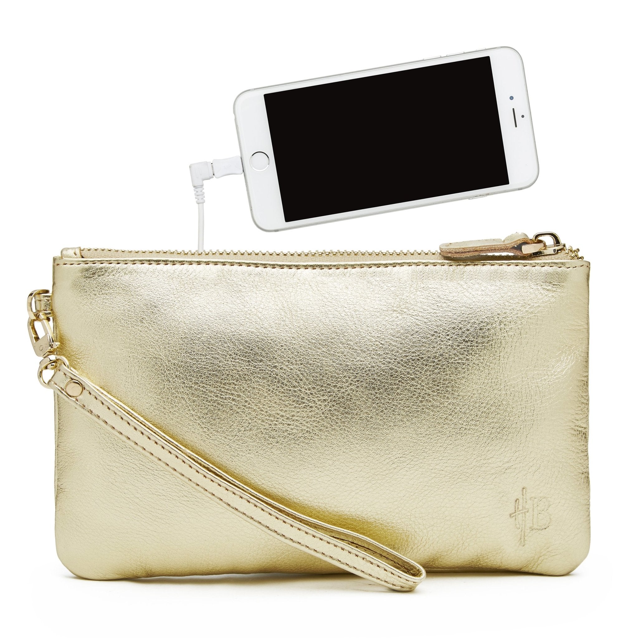 gold wristlet purse